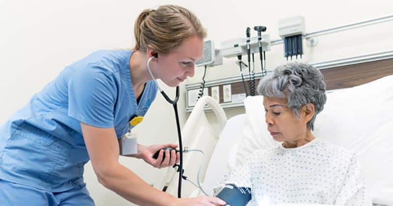 Nurse measuring blood pressure